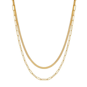 BohoMoon Stainless Steel Icon Layered Necklace Gold