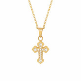 BohoMoon Stainless Steel Imani Cross Necklace Gold