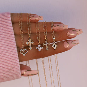 BohoMoon Stainless Steel Imani Cross Necklace Gold