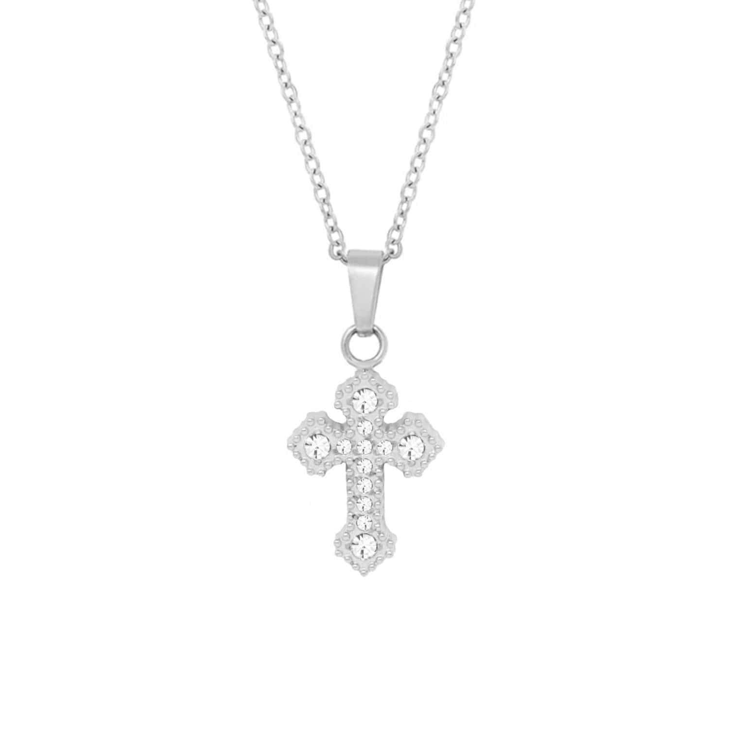 BohoMoon Stainless Steel Imani Cross Necklace Silver