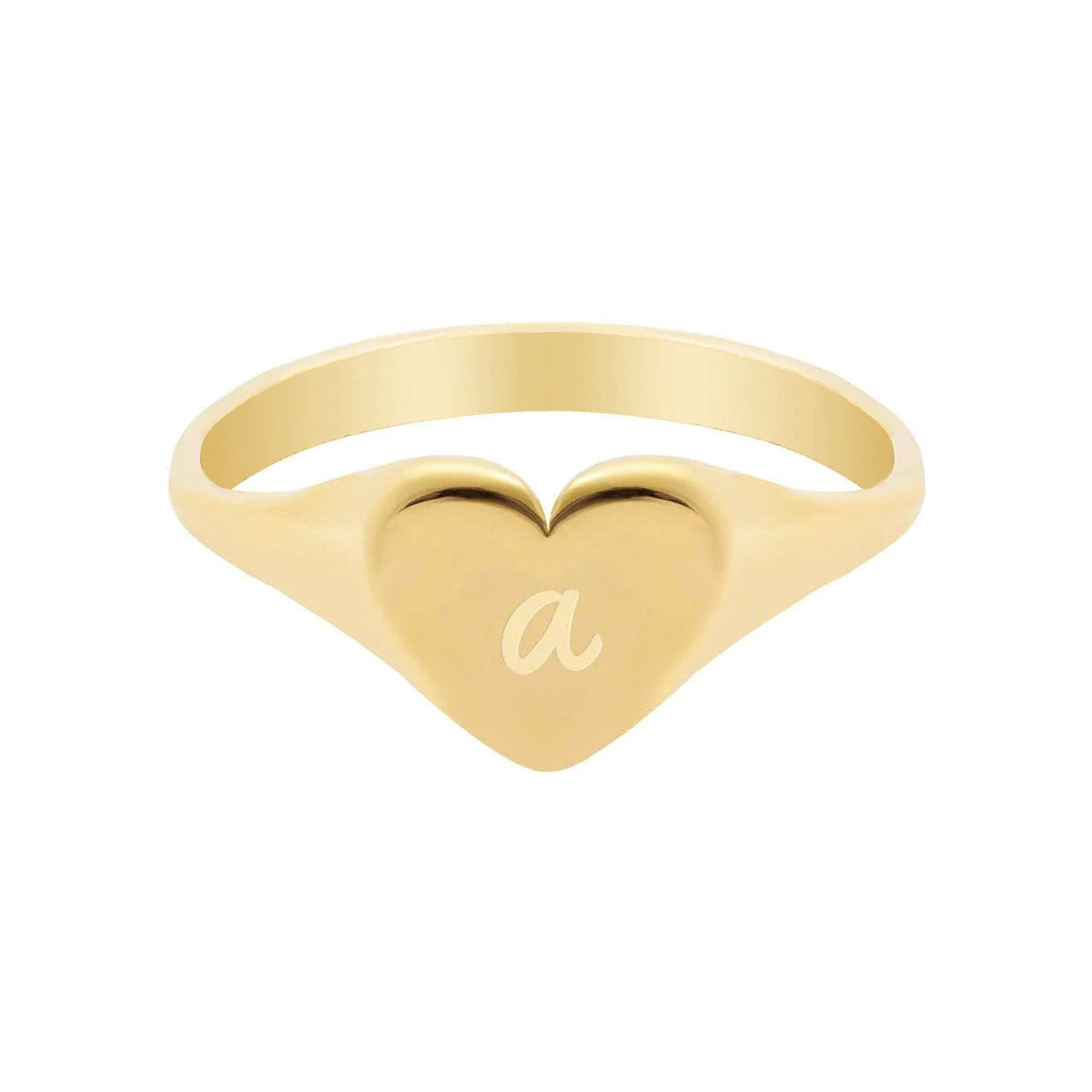 Bohomoon Stainless Steel In My Heart Initial Signet Ring