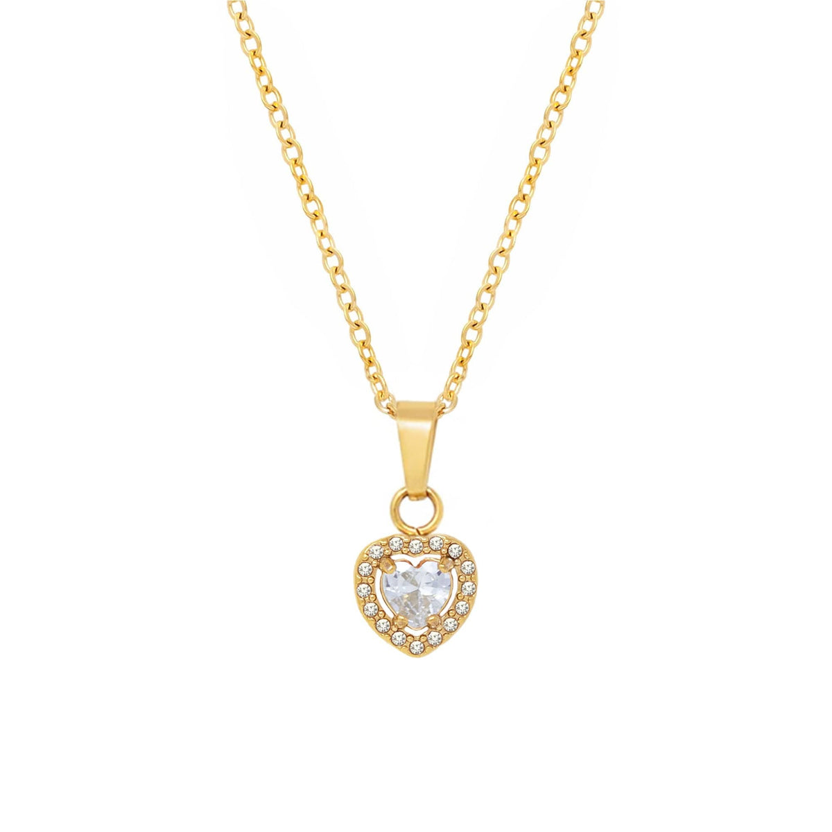 BohoMoon Stainless Steel Infinity Heart Necklace Gold / White