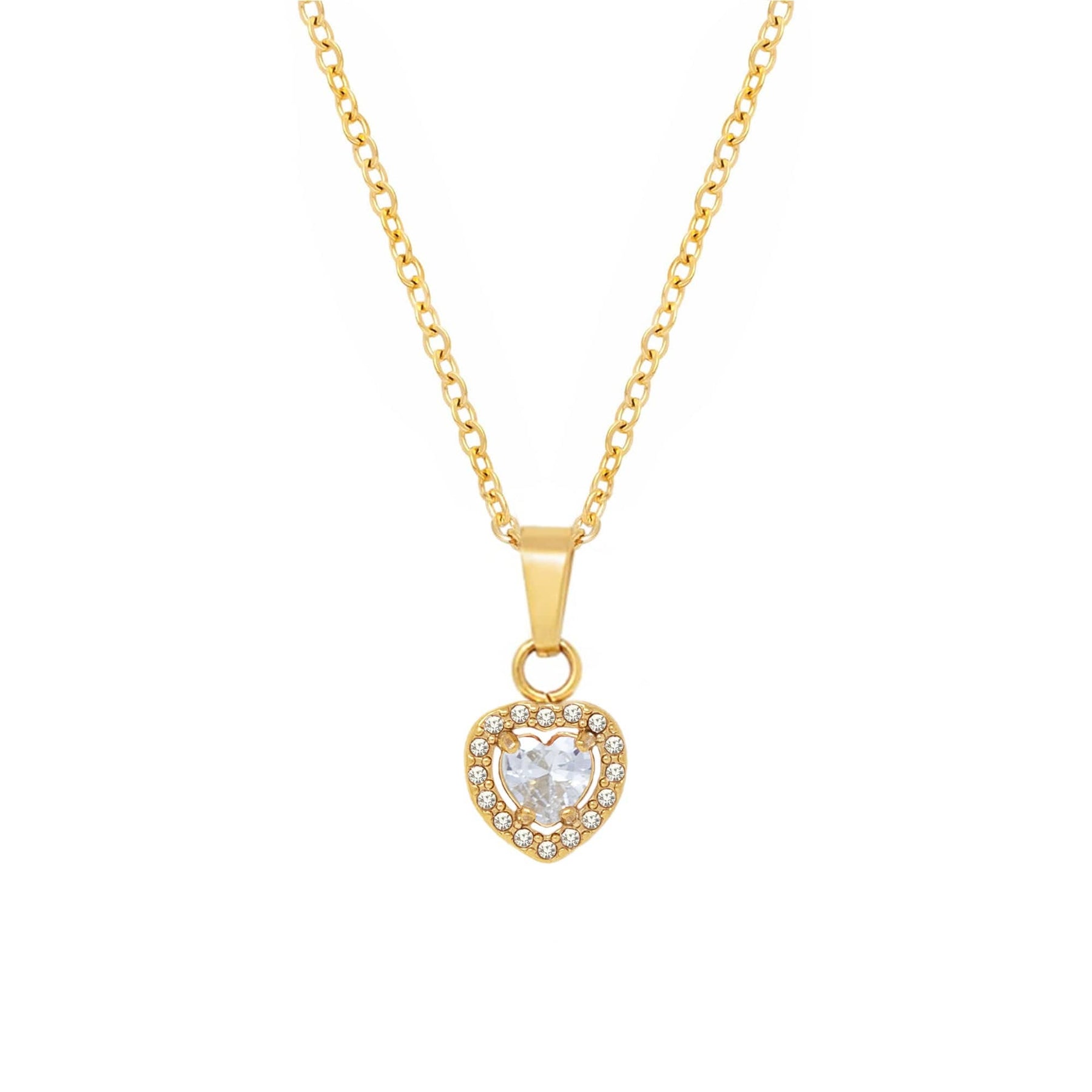 BohoMoon Stainless Steel Infinity Heart Necklace Gold / White