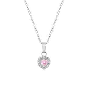 BohoMoon Stainless Steel Infinity Heart Necklace Silver / Pink