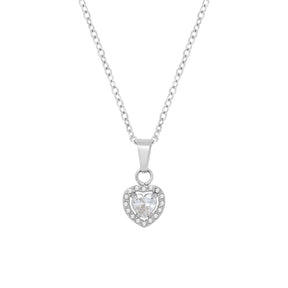 BohoMoon Stainless Steel Infinity Heart Necklace Silver / White