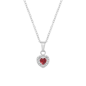 BohoMoon Stainless Steel Infinity Heart Necklace Silver / Red