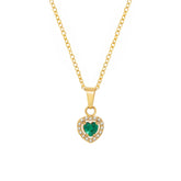 BohoMoon Stainless Steel Infinity Heart Necklace Gold / Green