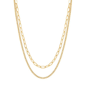 BohoMoon Stainless Steel Influx Layered Necklace Gold