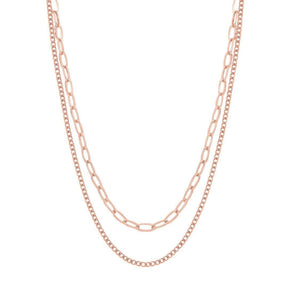 BohoMoon Stainless Steel Influx Layered Necklace Rose Gold