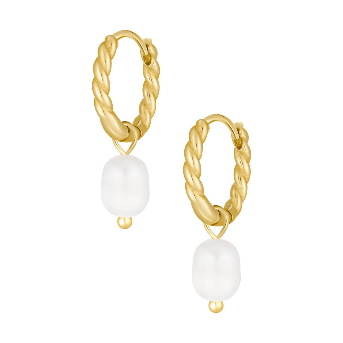 Bohomoon Stainless Steel Inspired Pearl Hoop Earrings