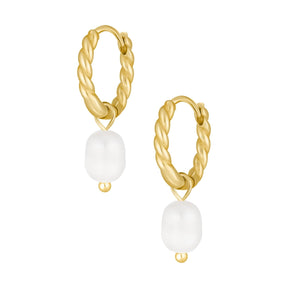 Bohomoon Stainless Steel Inspired Pearl Hoop Earrings
