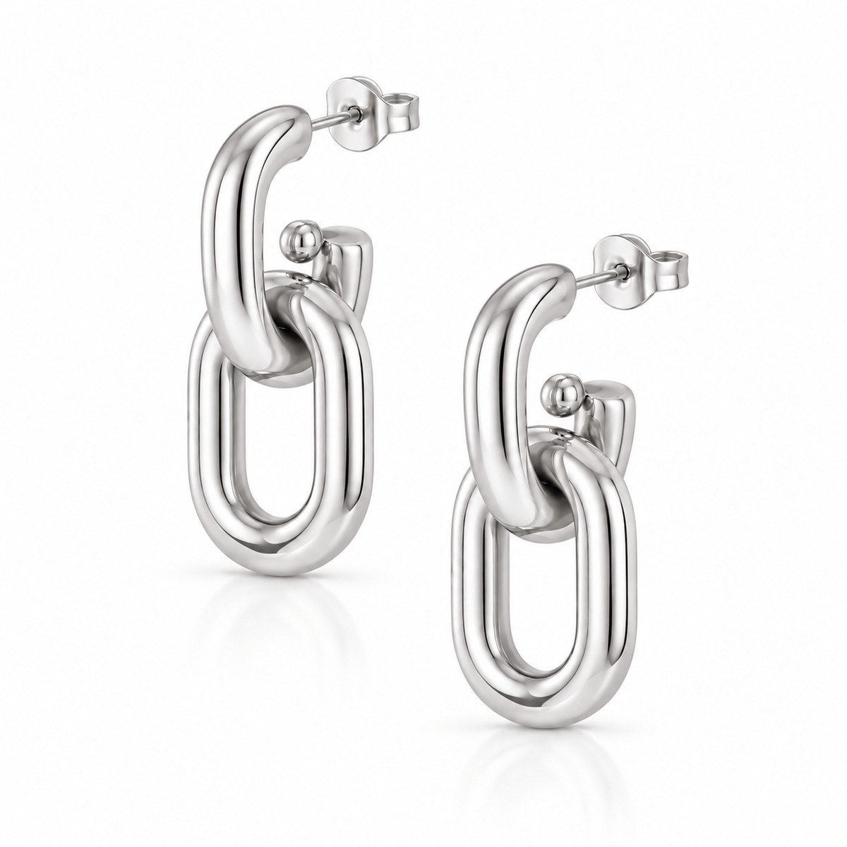 Bohomoon Stainless Steel Interlock Stud Earrings