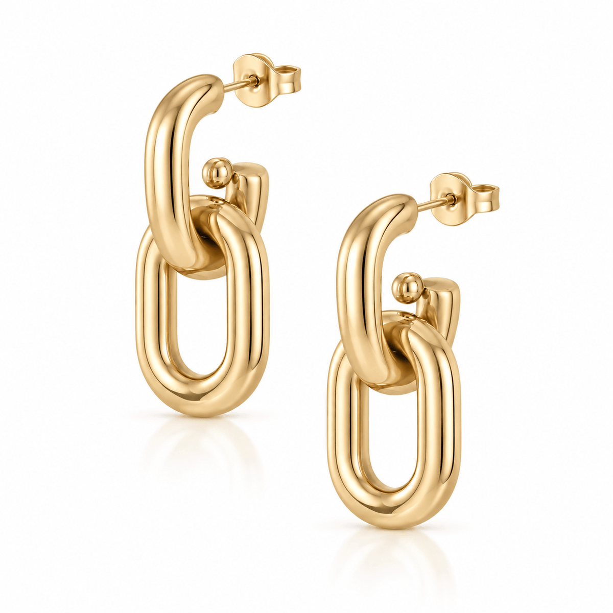 Bohomoon Stainless Steel Interlock Stud Earrings