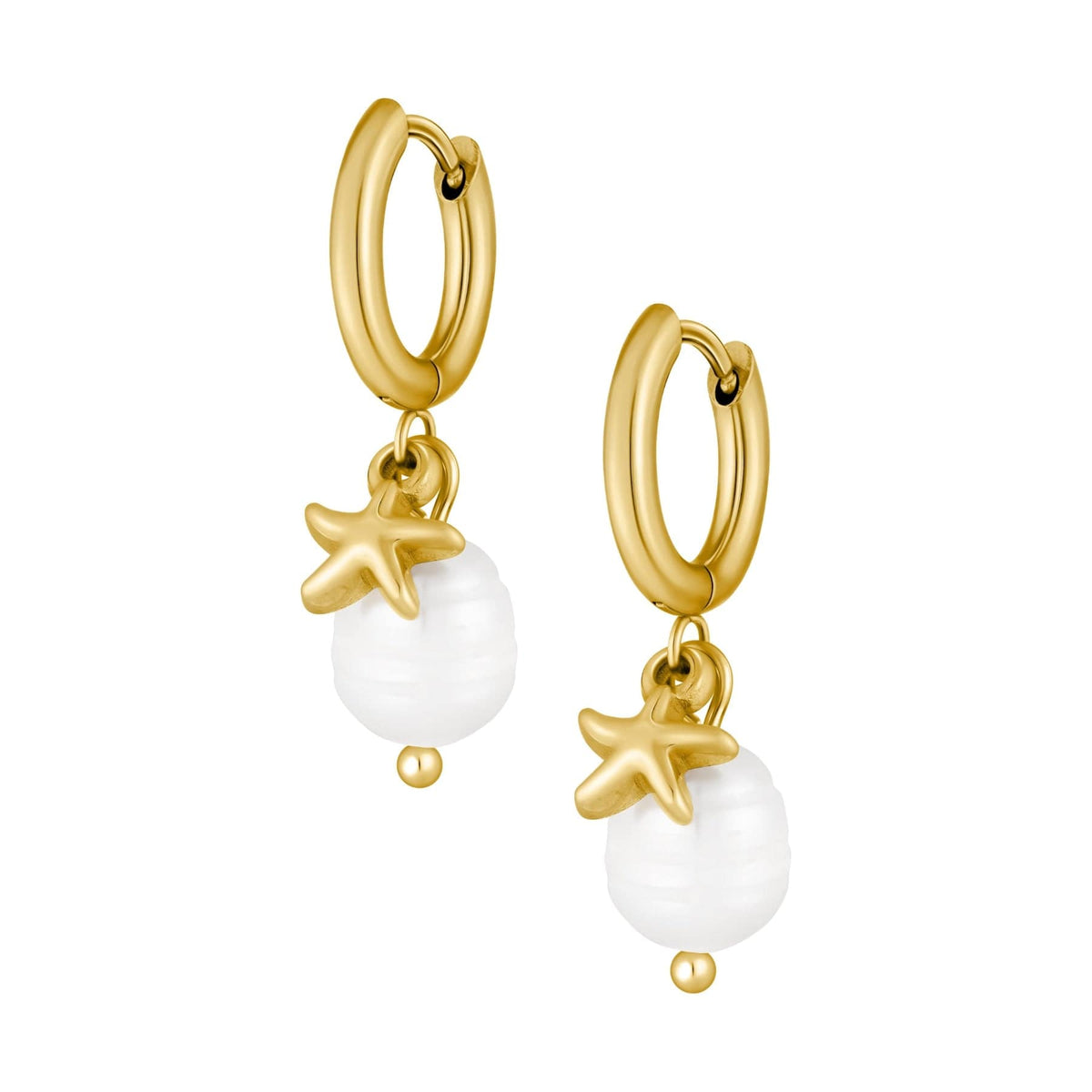 Bohomoon Stainless Steel Intuity Pearl Starfish Earrings