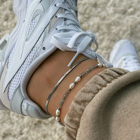 BohoMoon Stainless Steel Isla Labradorite Anklet