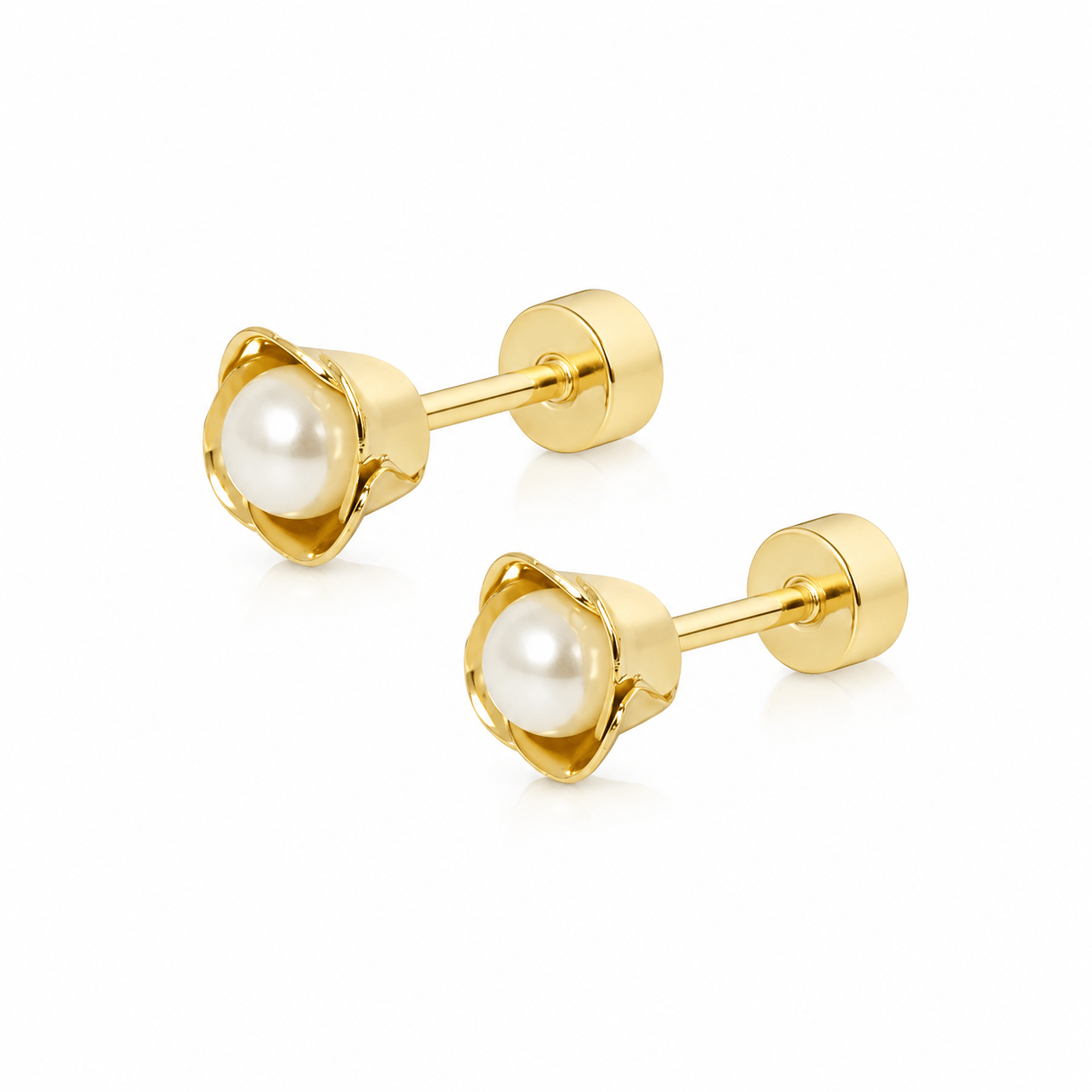 Bohomoon Stainless Steel Island Pearl Stud Earrings