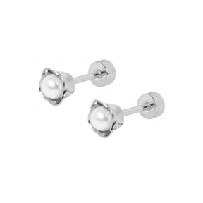 BOHOMOON Stainless Steel Island Pearl Stud Earrings Silver