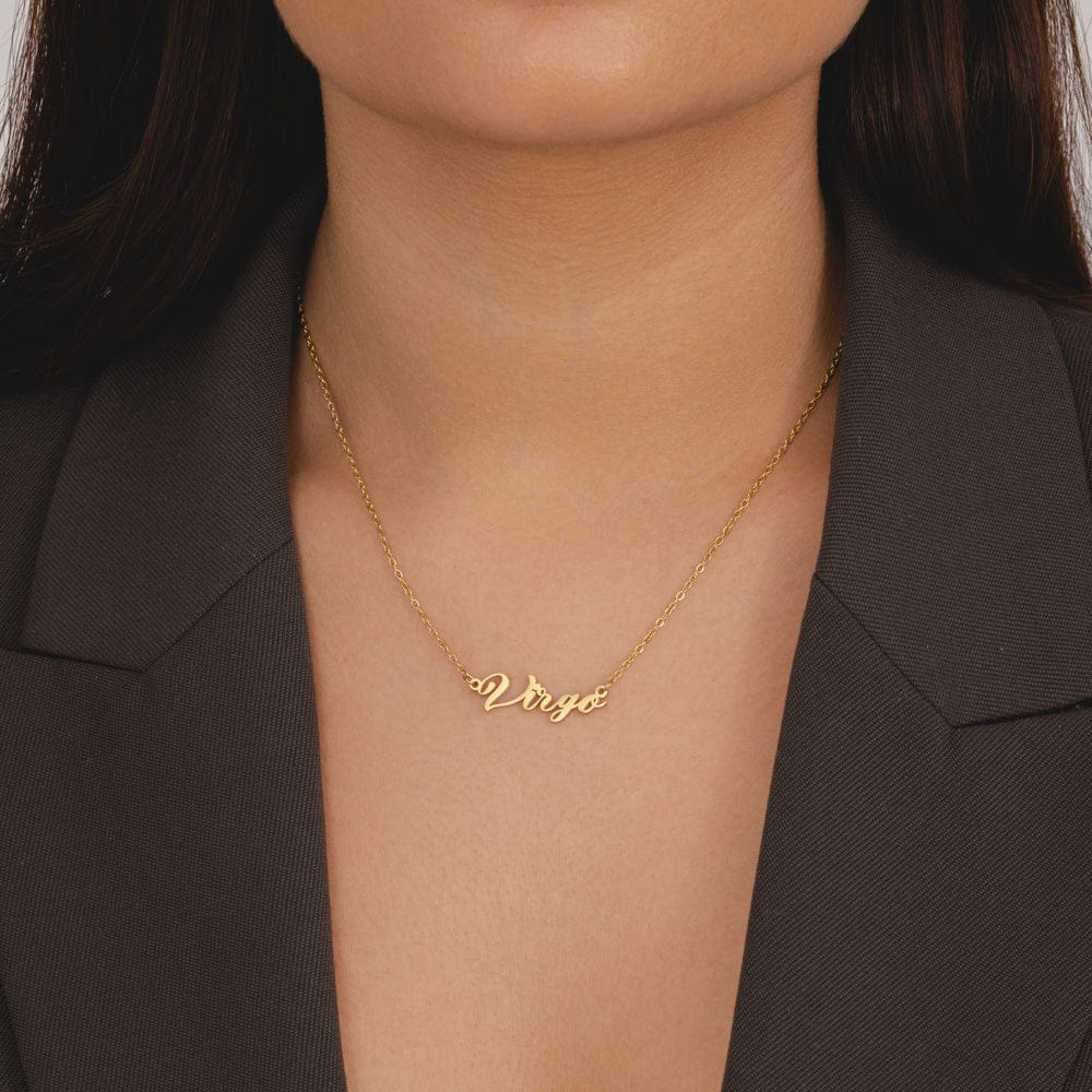 Bohomoon Stainless Steel Italic Zodiac Necklace