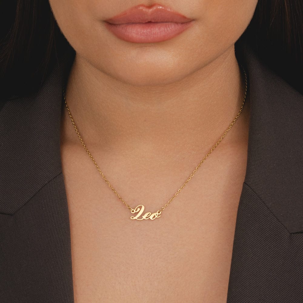 Bohomoon Stainless Steel Italic Zodiac Necklace