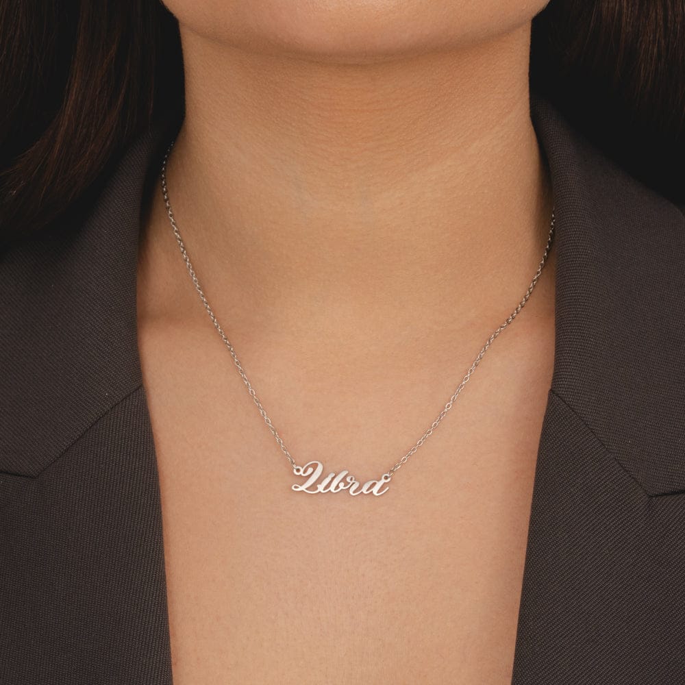 Bohomoon Stainless Steel Italic Zodiac Necklace