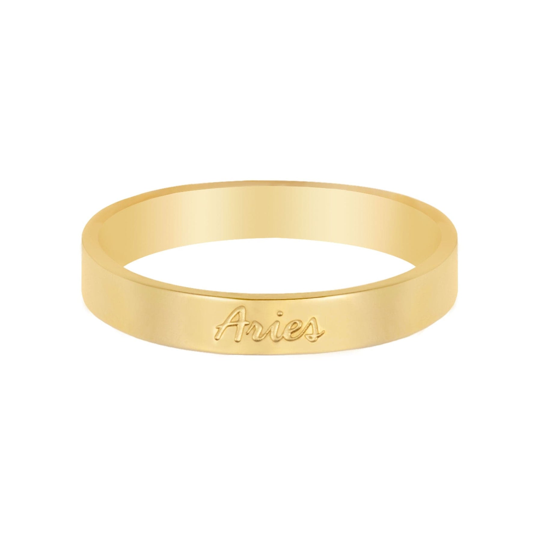 Bohomoon Stainless Steel Italic Zodiac Ring Gold