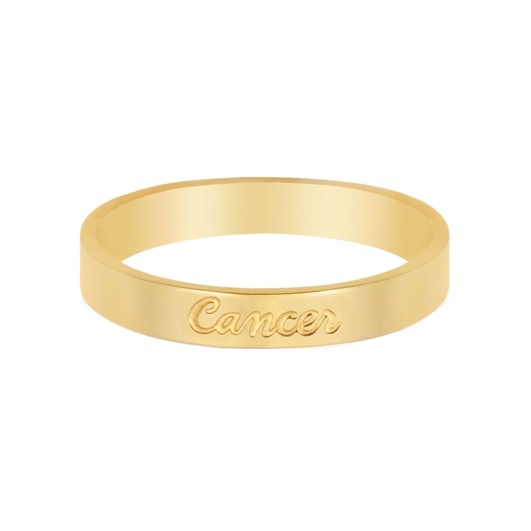 BohoMoon Stainless Steel Italic Zodiac Ring Gold Cancer / US 4 / UK H / EUR 46 / (xxsmall)