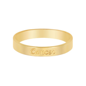 BohoMoon Stainless Steel Italic Zodiac Ring Gold Cancer / US 4 / UK H / EUR 46 / (xxsmall)