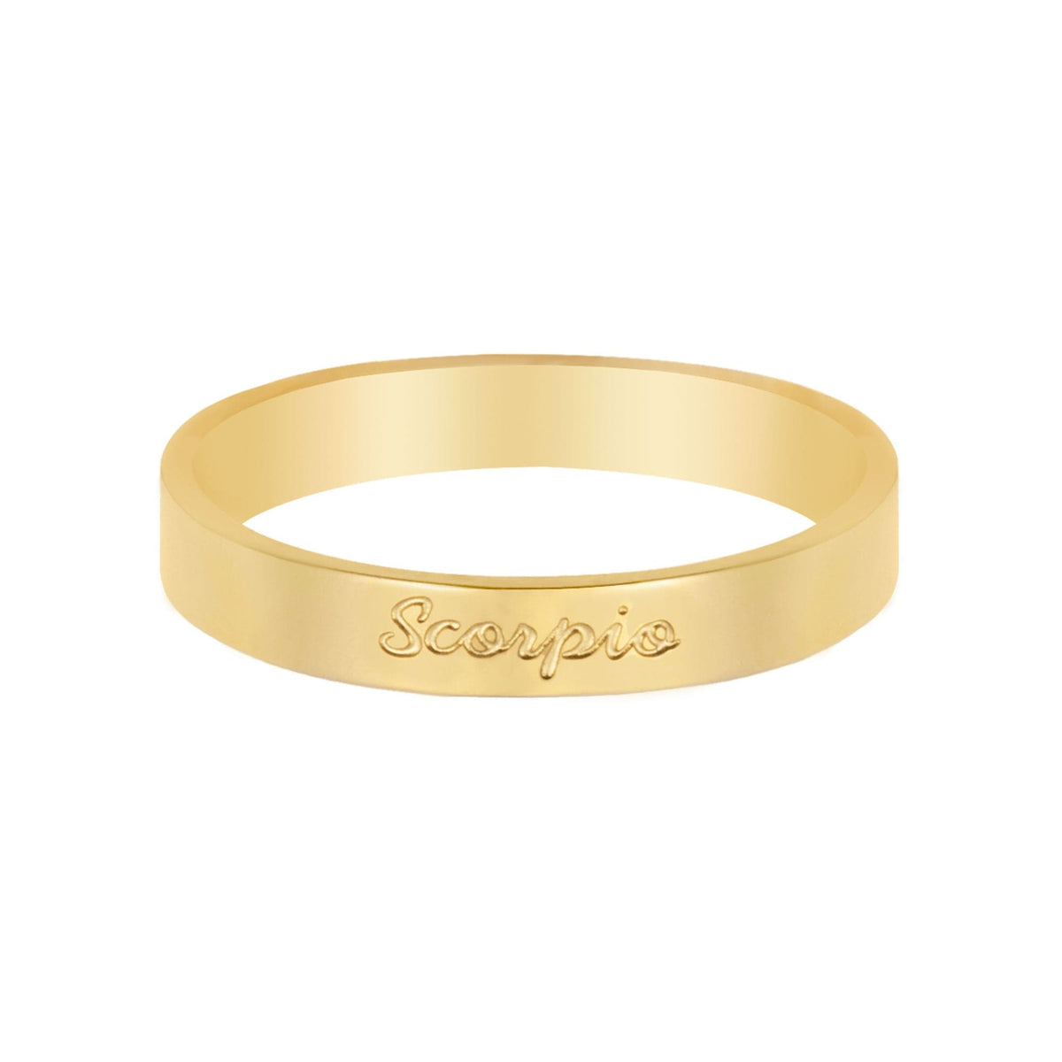 BohoMoon Stainless Steel Italic Zodiac Ring Gold