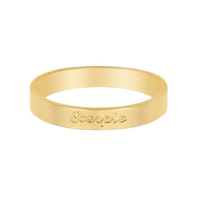 BohoMoon Stainless Steel Italic Zodiac Ring Gold