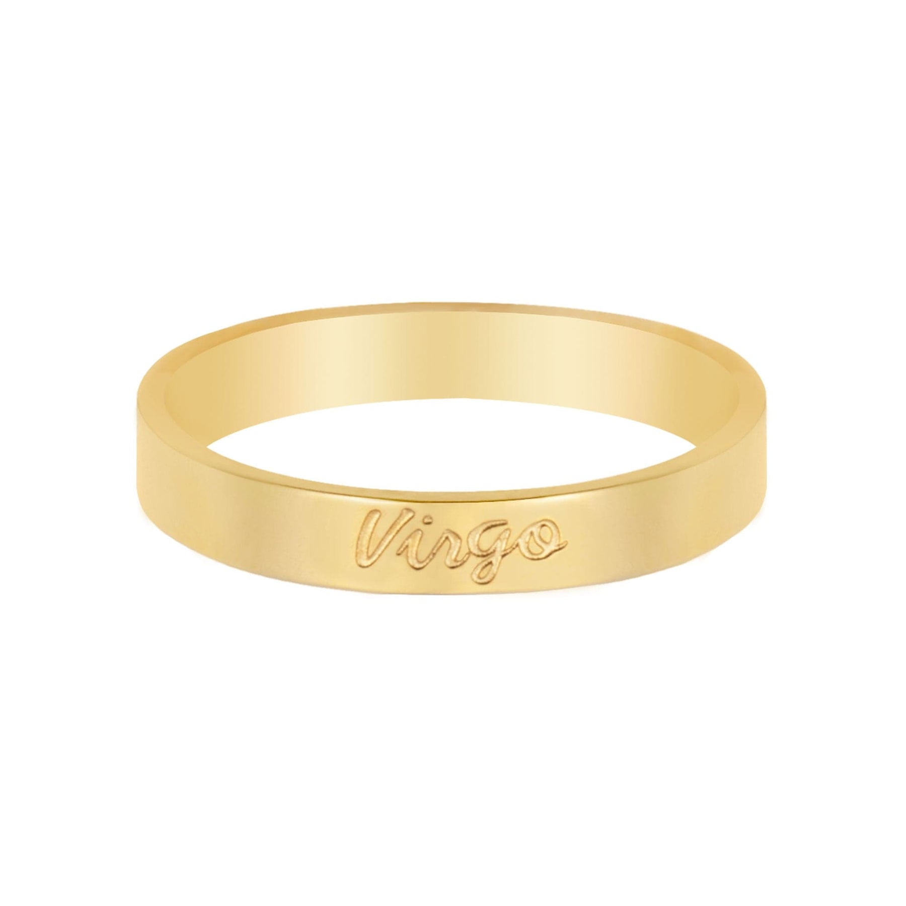 BohoMoon Stainless Steel Italic Zodiac Ring Gold Virgo / US 4 / UK H / EUR 46 / (xxsmall)