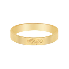 BohoMoon Stainless Steel Italic Zodiac Ring Gold Virgo / US 4 / UK H / EUR 46 / (xxsmall)