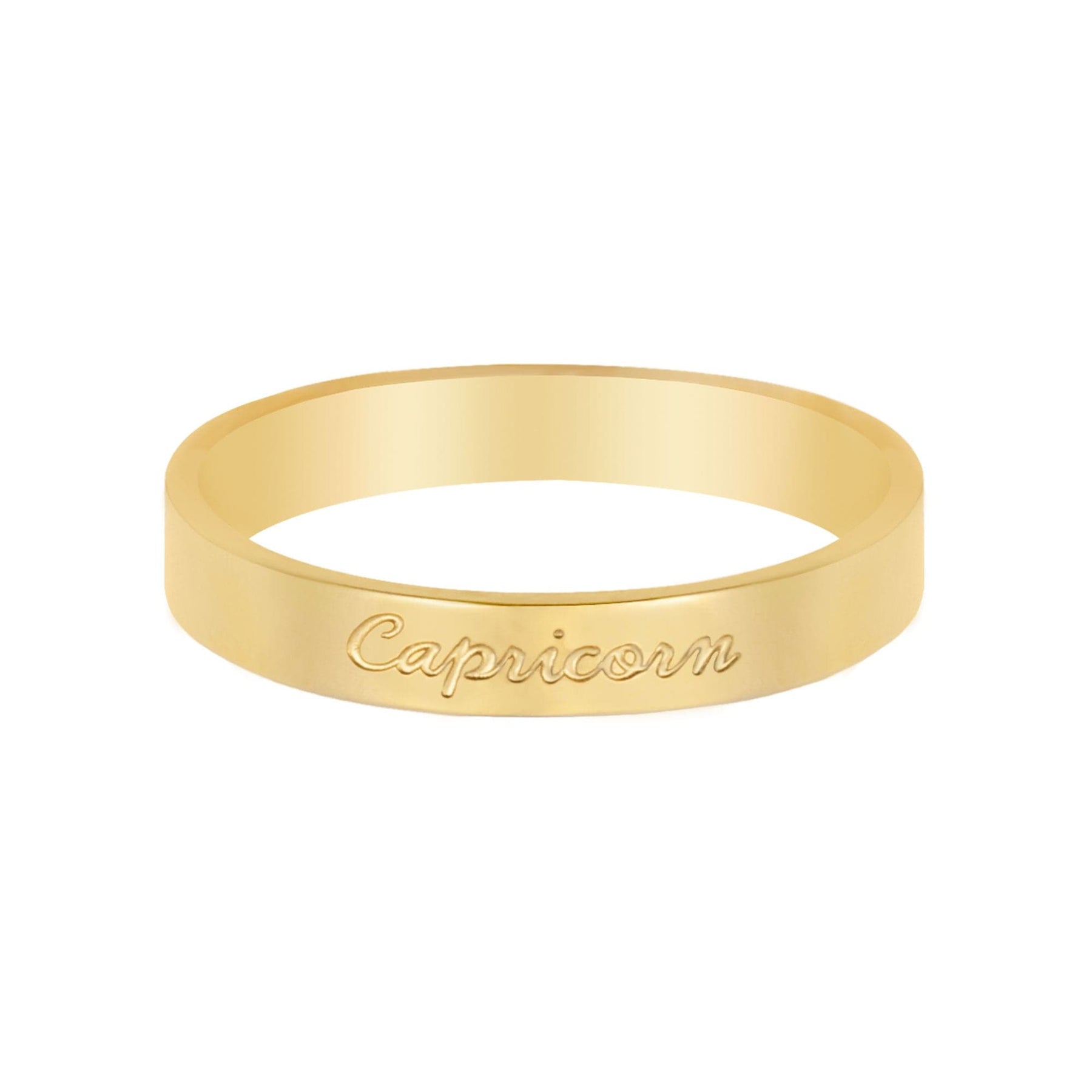 Bohomoon Stainless Steel Italic Zodiac Ring Gold