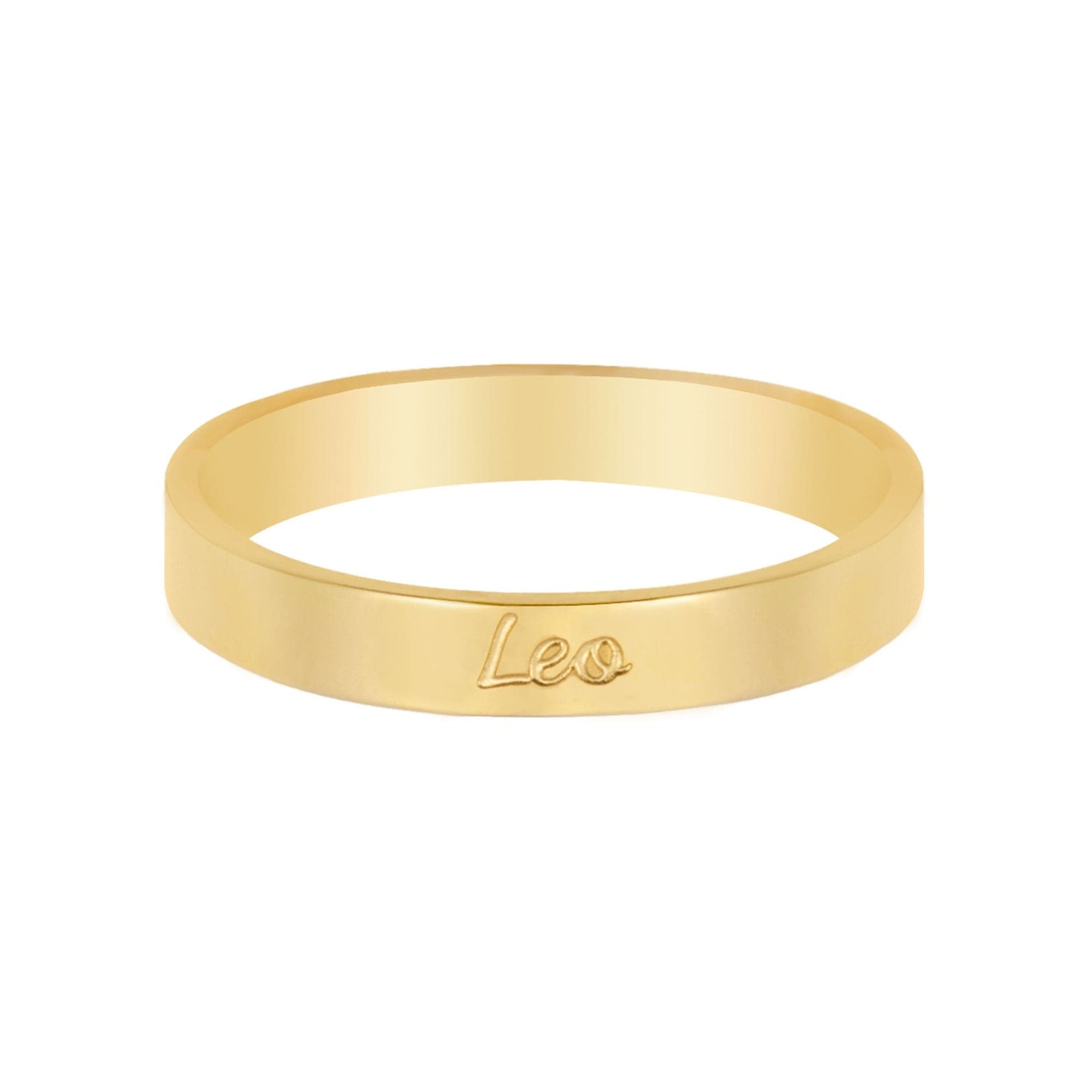 BohoMoon Stainless Steel Italic Zodiac Ring Gold