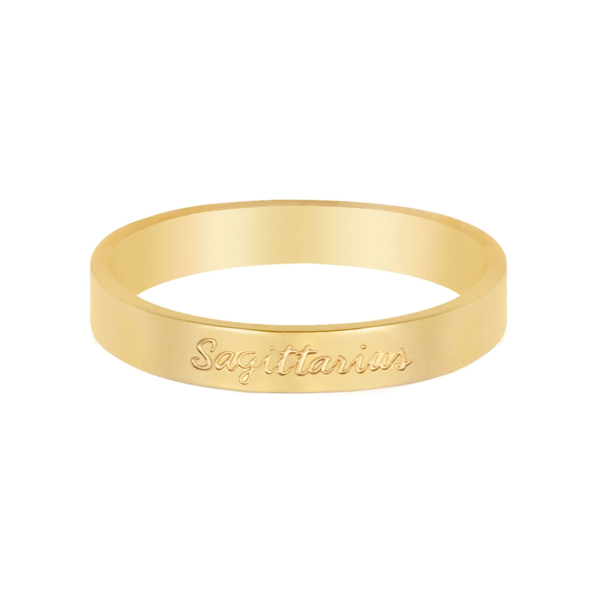 BohoMoon Stainless Steel Italic Zodiac Ring Gold Sagittarius / US 4 / UK H / EUR 46 / (xxsmall)