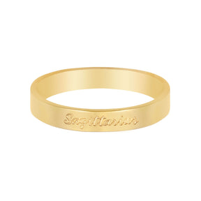 BohoMoon Stainless Steel Italic Zodiac Ring Gold Sagittarius / US 4 / UK H / EUR 46 / (xxsmall)