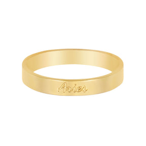 Bohomoon Stainless Steel Italic Zodiac Ring Gold