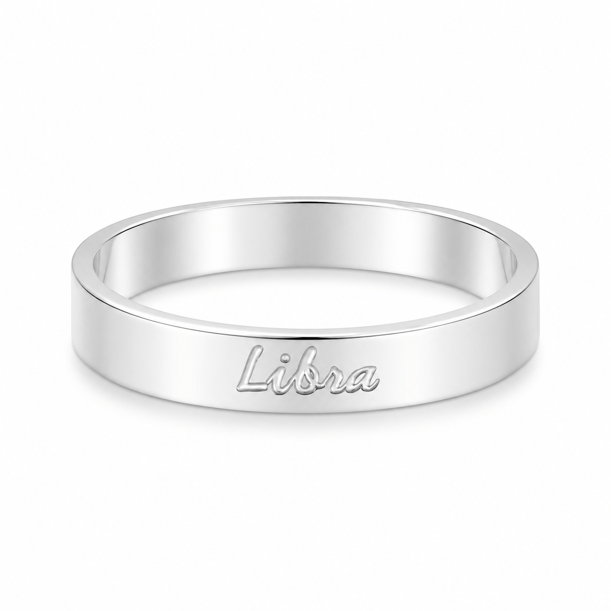 Bohomoon Stainless Steel Italic Zodiac Ring Silver