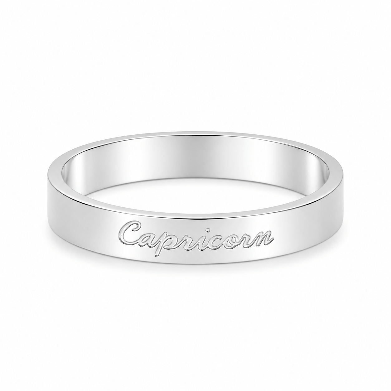 Bohomoon Stainless Steel Italic Zodiac Ring Silver