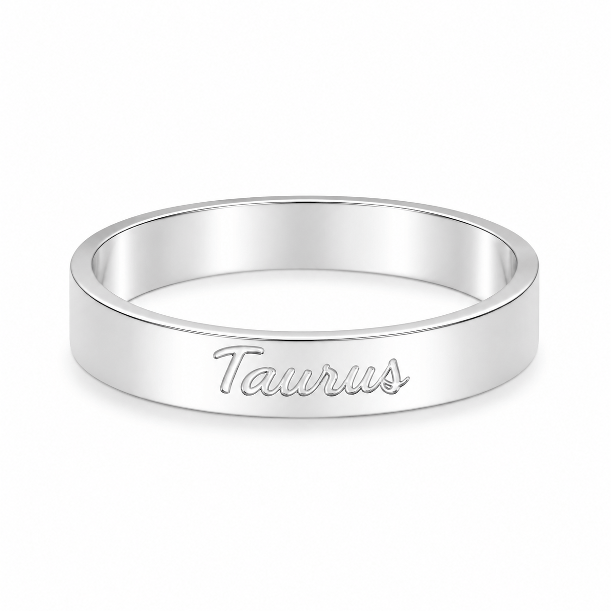Bohomoon Stainless Steel Italic Zodiac Ring Silver