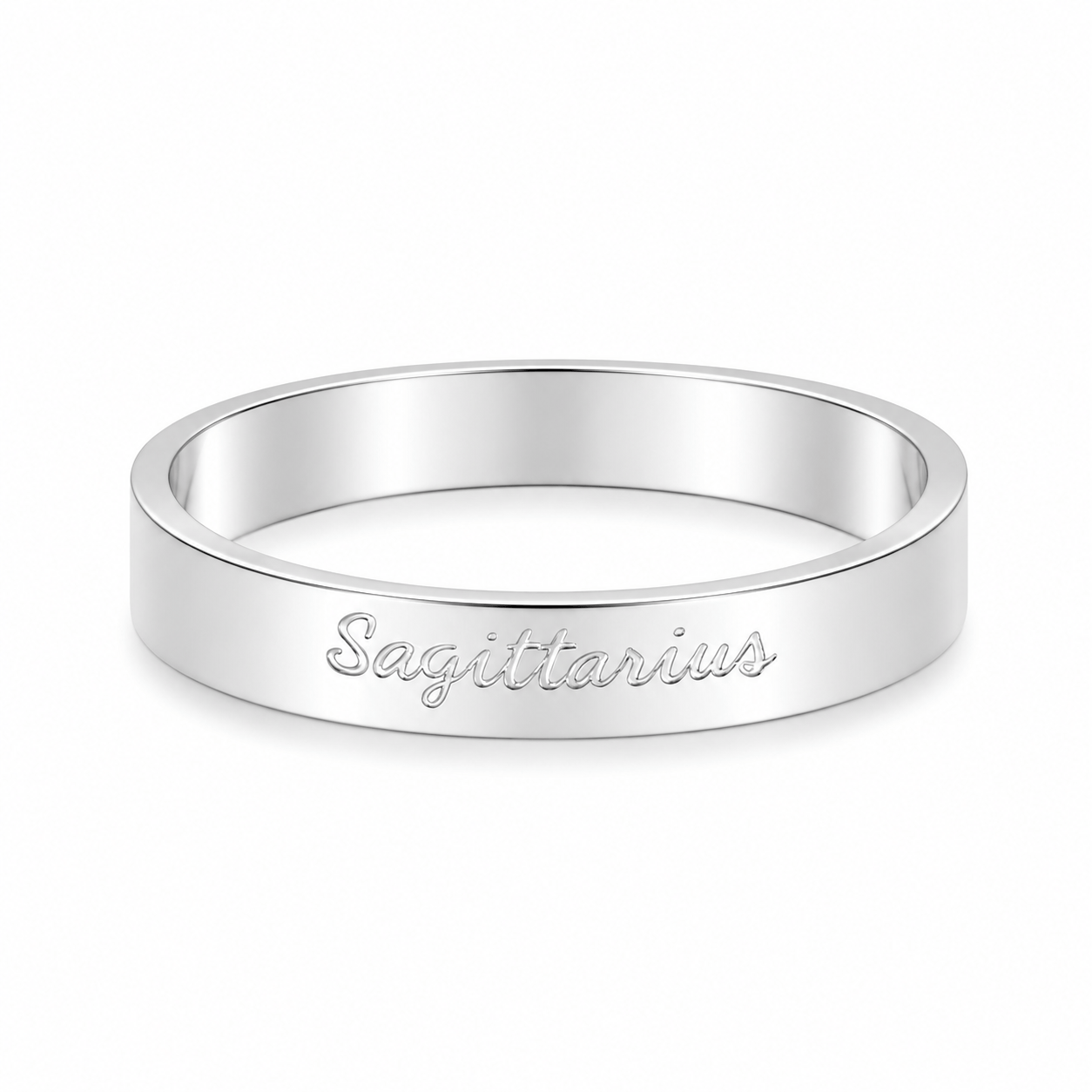 Bohomoon Stainless Steel Italic Zodiac Ring Silver