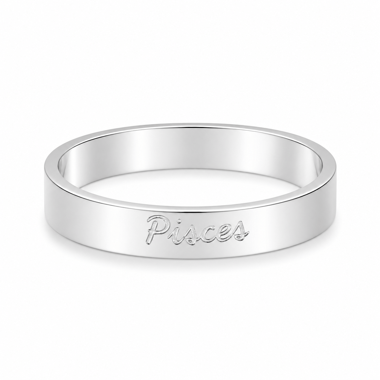 Bohomoon Stainless Steel Italic Zodiac Ring Silver