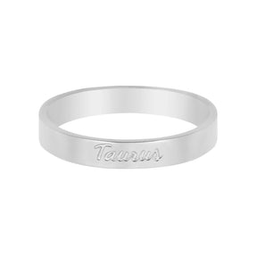 BohoMoon Stainless Steel Italic Zodiac Ring Silver Taurus / US 4 / UK H / EUR 46 / (xxsmall)