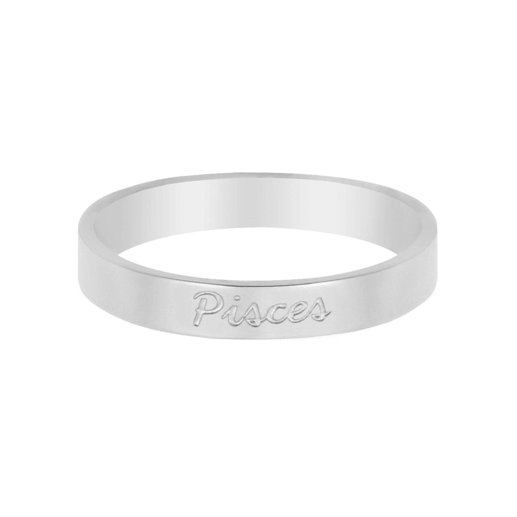 Bohomoon Stainless Steel Italic Zodiac Ring Silver