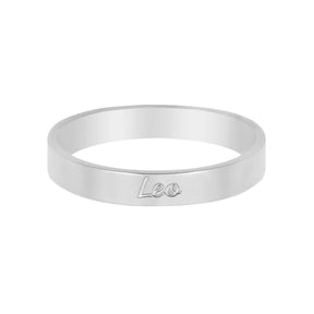 BohoMoon Stainless Steel Italic Zodiac Ring Silver Leo / US 4 / UK H / EUR 46 / (xxsmall)