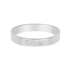 BohoMoon Stainless Steel Italic Zodiac Ring Silver Cancer / US 4 / UK H / EUR 46 / (xxsmall)