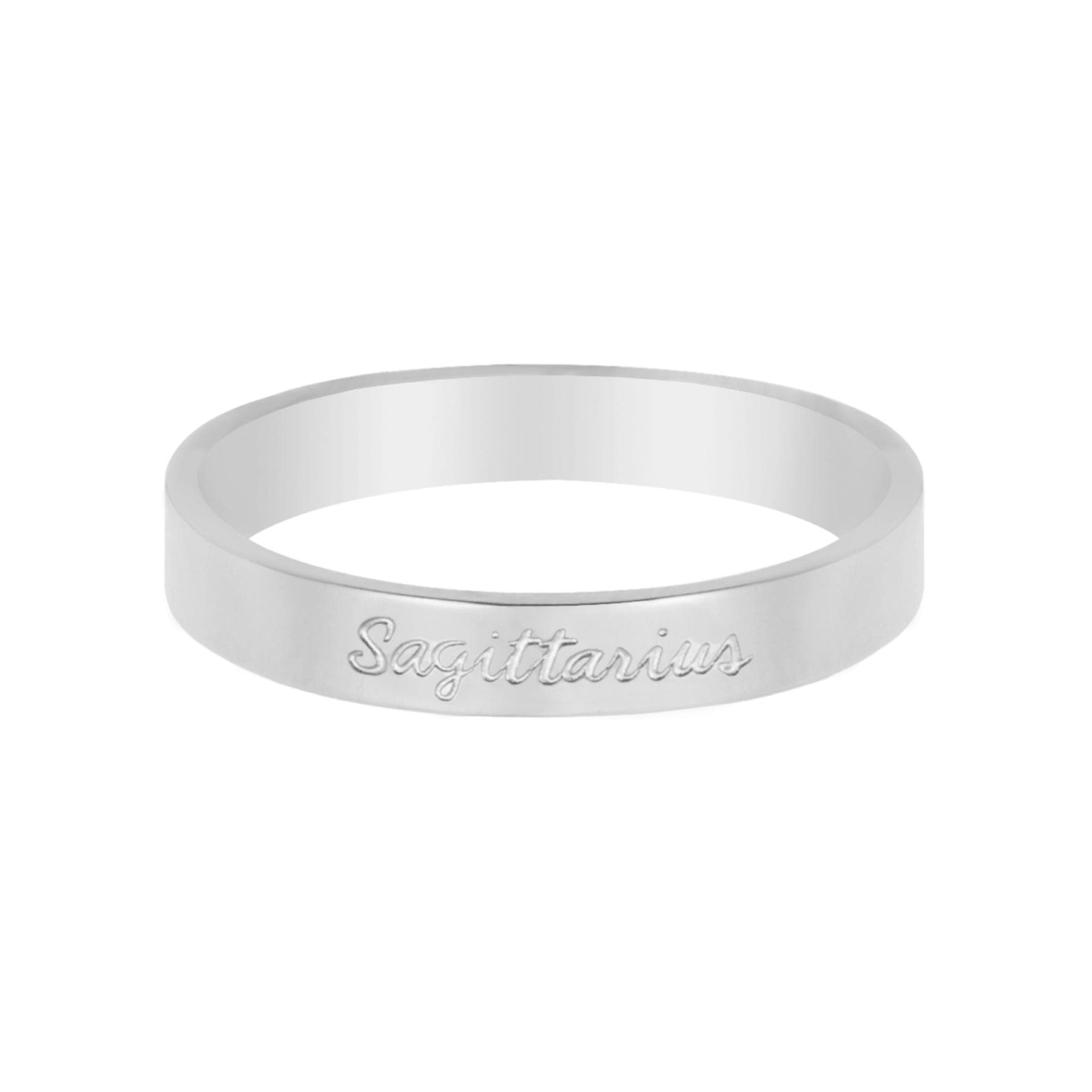 BohoMoon Stainless Steel Italic Zodiac Ring Silver Sagittarius / US 4 / UK H / EUR 46 / (xxsmall)