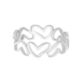 BohoMoon Stainless Steel Adoration Ring Silver / US 5 / UK J / EUR 49 (x small)