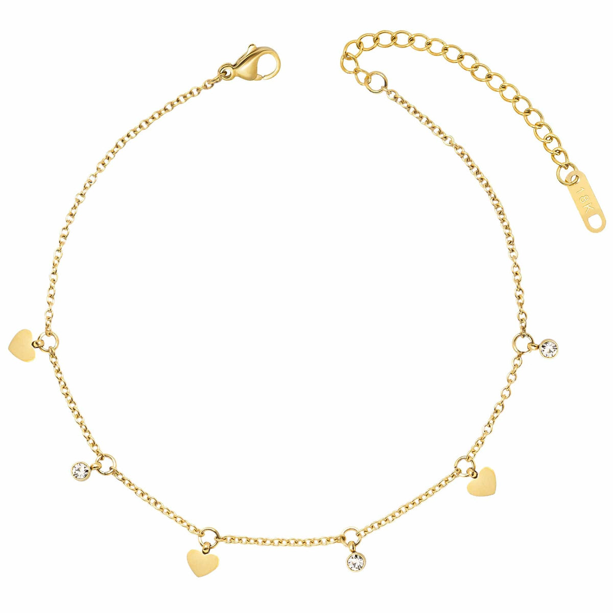 BohoMoon Stainless Steel June Anklet Gold