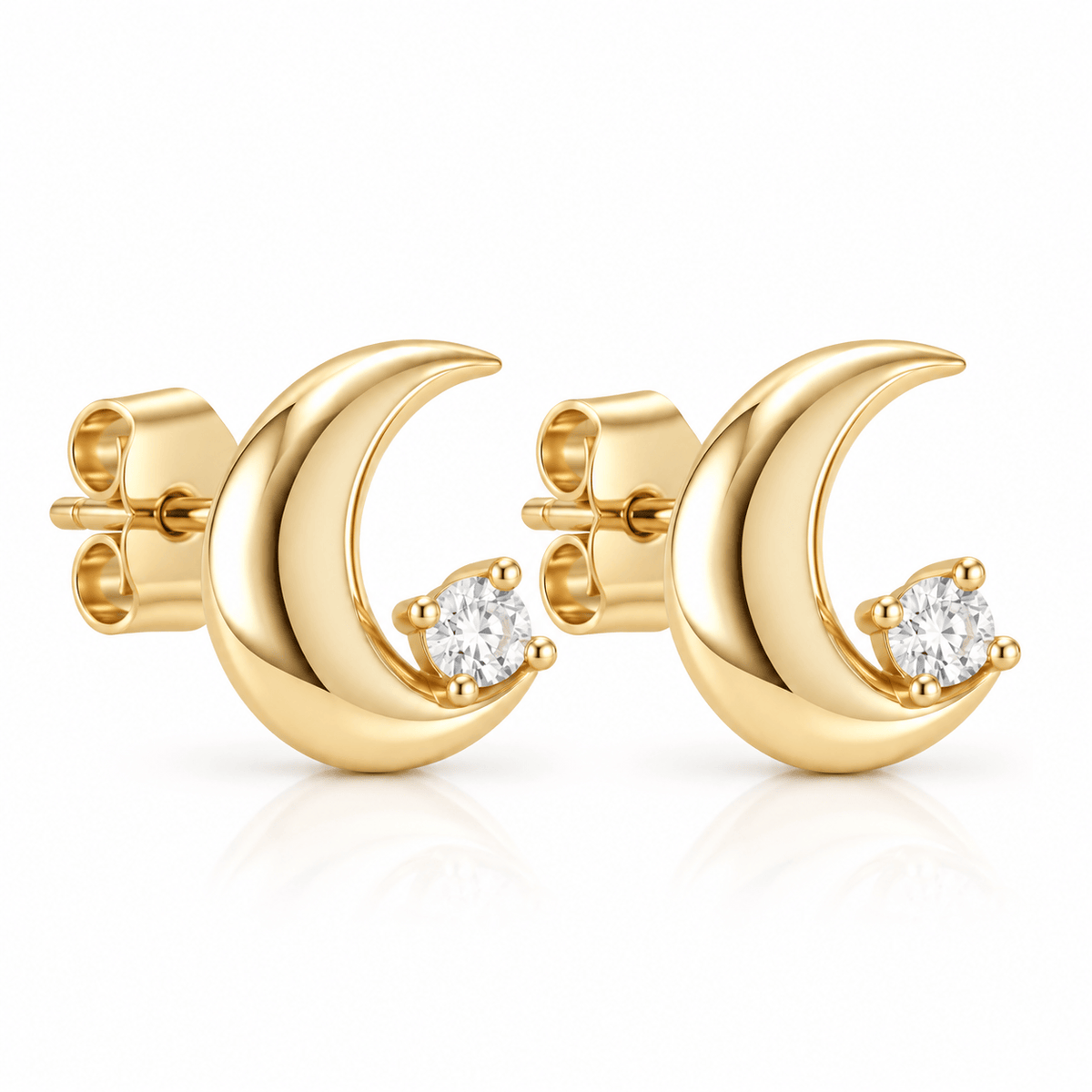 Bohomoon Stainless Steel Kara Moon Stud Earrings