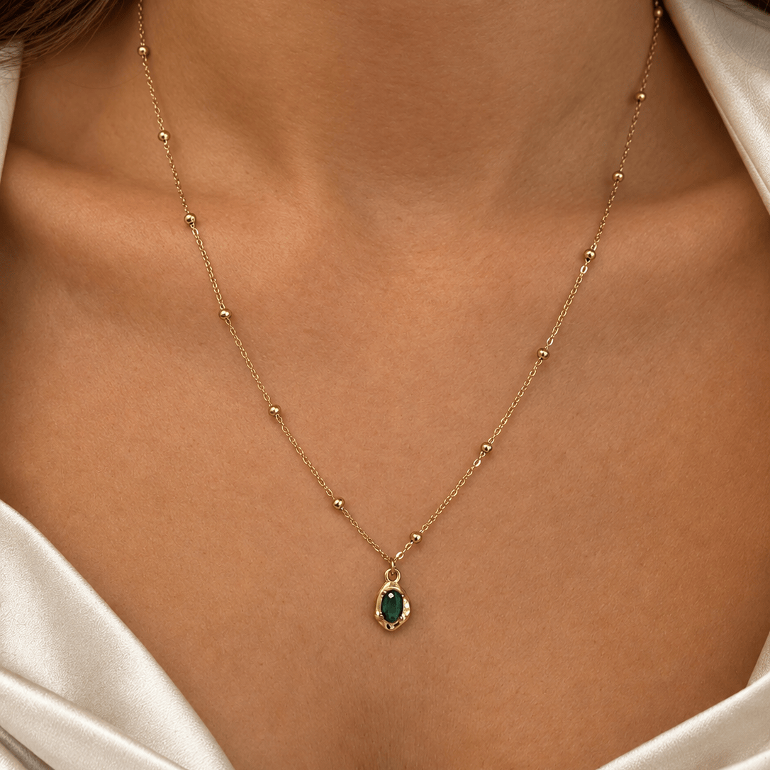 Bohomoon Stainless Steel Kaya Birthstone Necklace